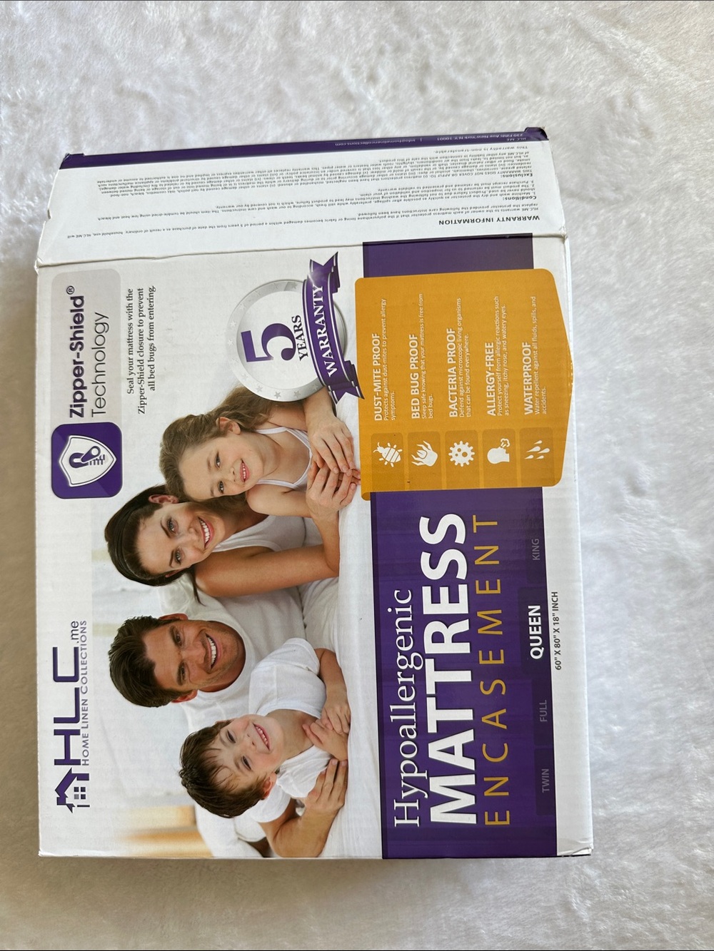 Hypoallergenic Mattress Encasement - White
